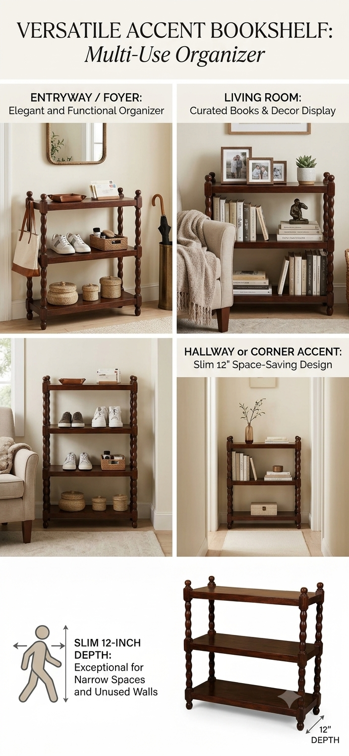 Spindle-Leg Display Shelf