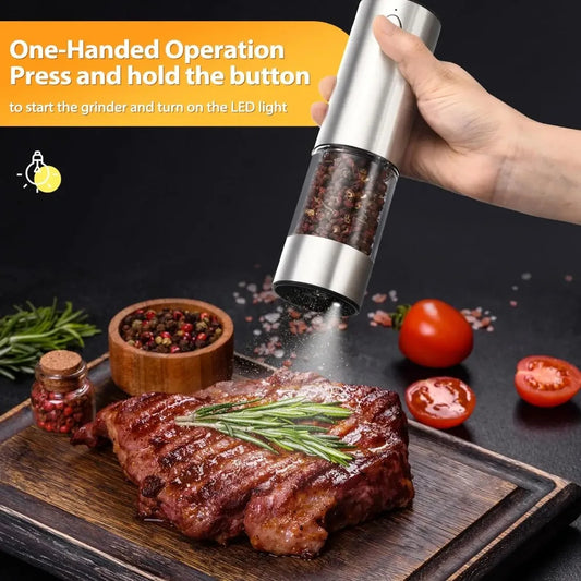 USB Rechargeable Electric Salt and Pepper Grinder Single & Set