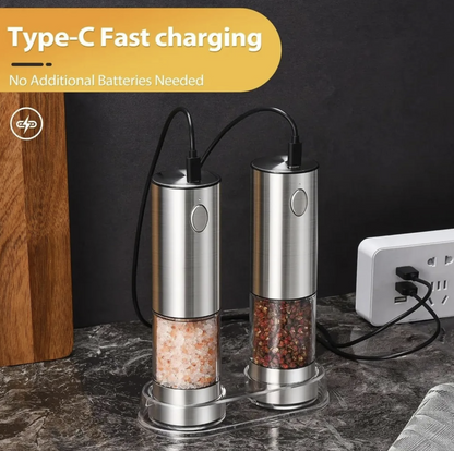 USB Rechargeable Electric Salt and Pepper Grinder Single & Set