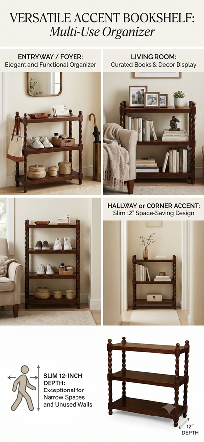 Spindle-Leg Display Shelf