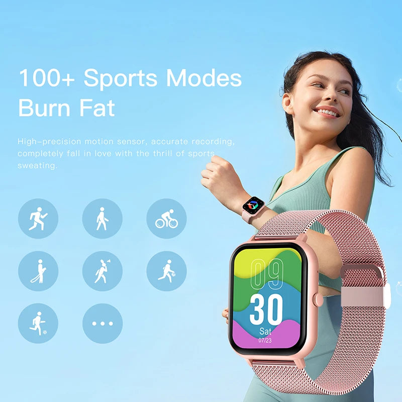 2024 Sports Smartwatch 1.83″ | Unisex | Bluetooth Call | Heart Rate & Blood Pressure Monitor | Waterproof +Box