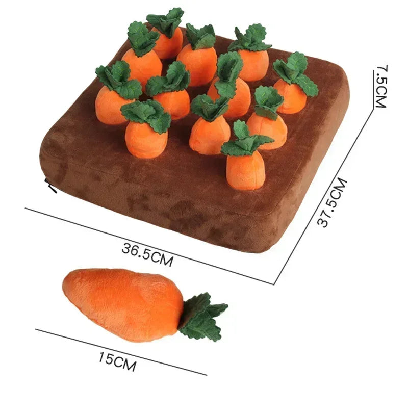 Interactive Plush Carrot Snuffle Mat Chew Toy