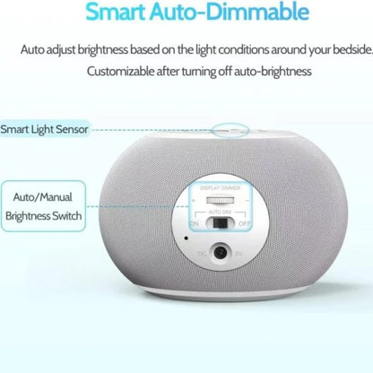 Auto-Dimmable Alarm Clock with Sound Machine