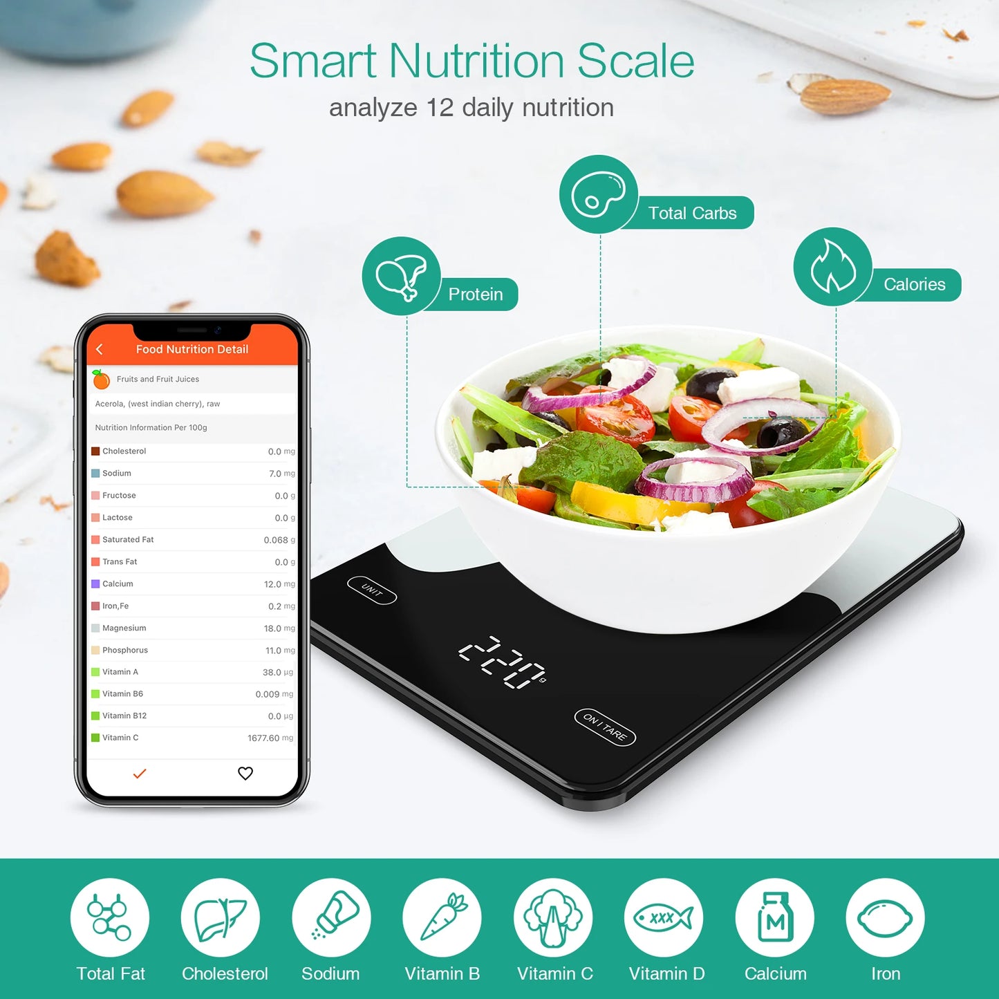 Digital Smart Food Scale with Nutrition Calculator