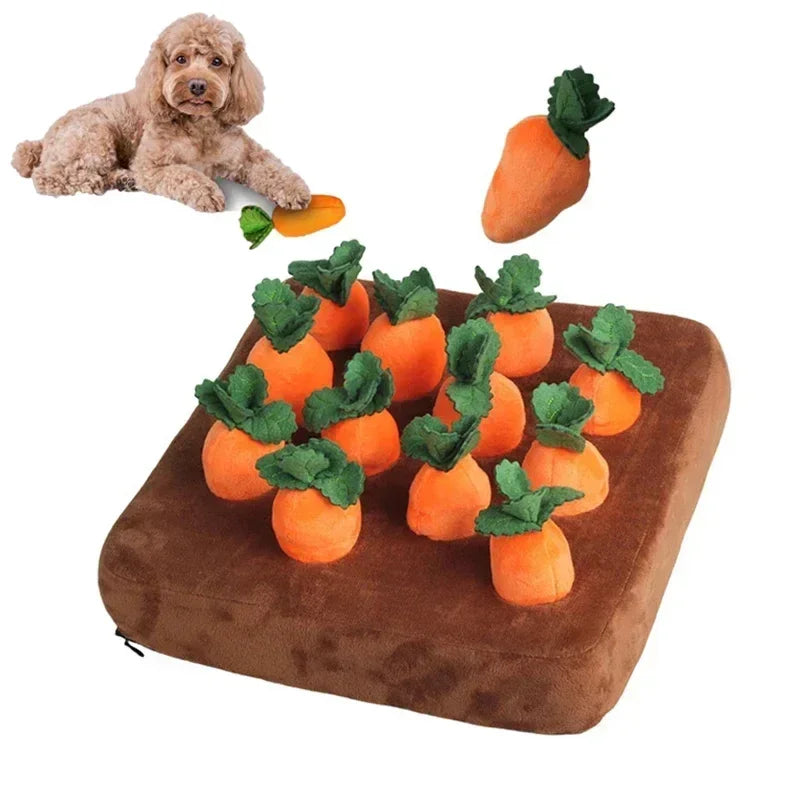 Interactive Plush Carrot Snuffle Mat Chew Toy