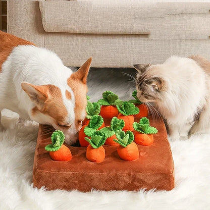 Interactive Plush Carrot Snuffle Mat Chew Toy